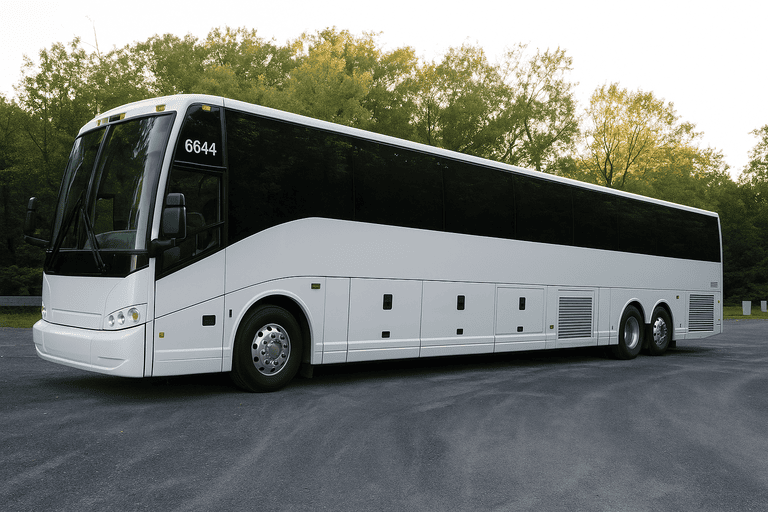 exterior of Charter Bus Rental Waukesha coach bus