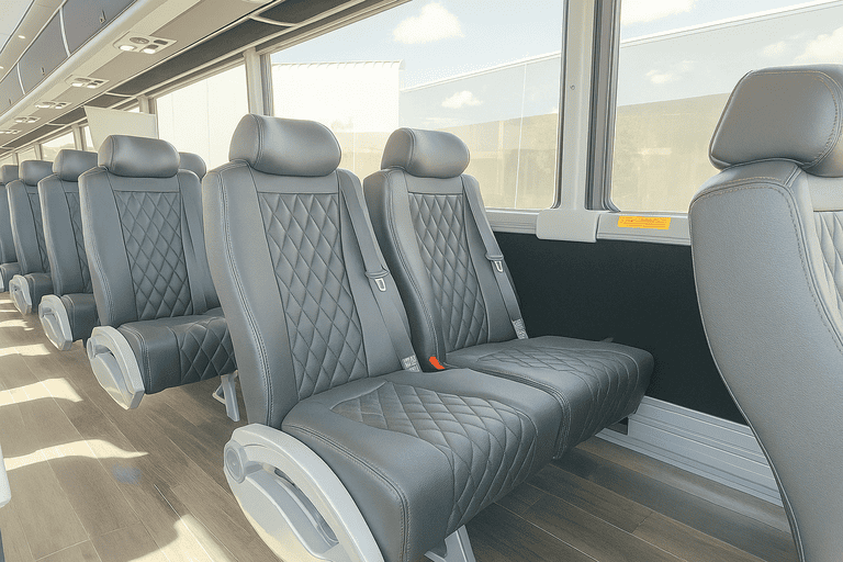 interior of Charter Bus Rental Waukesha charter bus